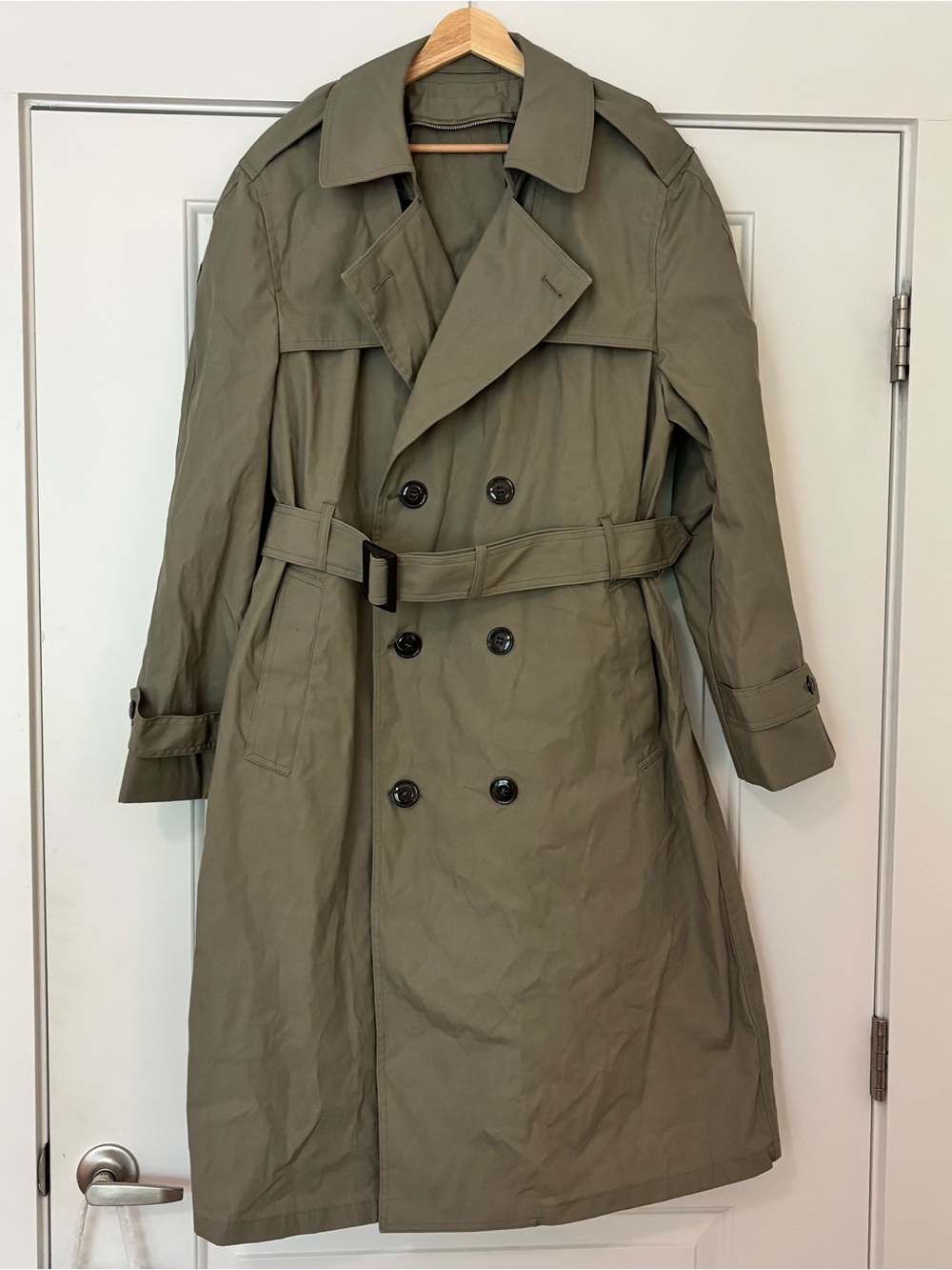 USMC Issue All Weather Trench Coat with Liner Standard 42 R Long Belted Rain